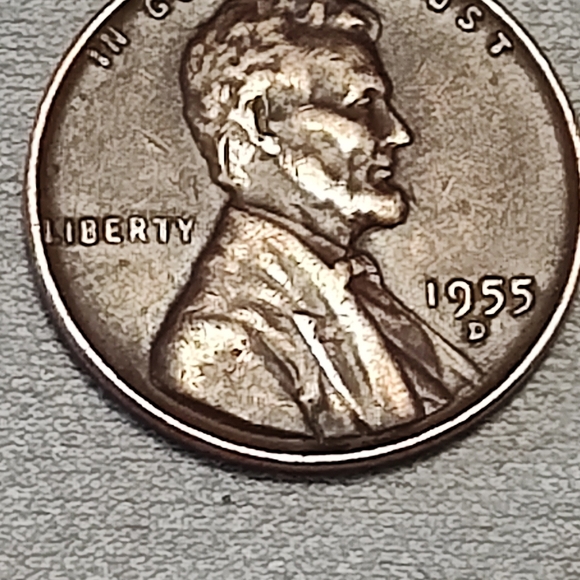1955d error coin. Lincoln penny features a very unique error on reverse. Ddo/Ddr - Picture 3 of 10